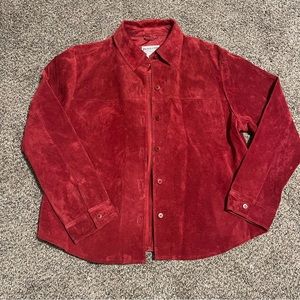 Vintage Pendleton Brick Red Shacket - 100% Suede Leather